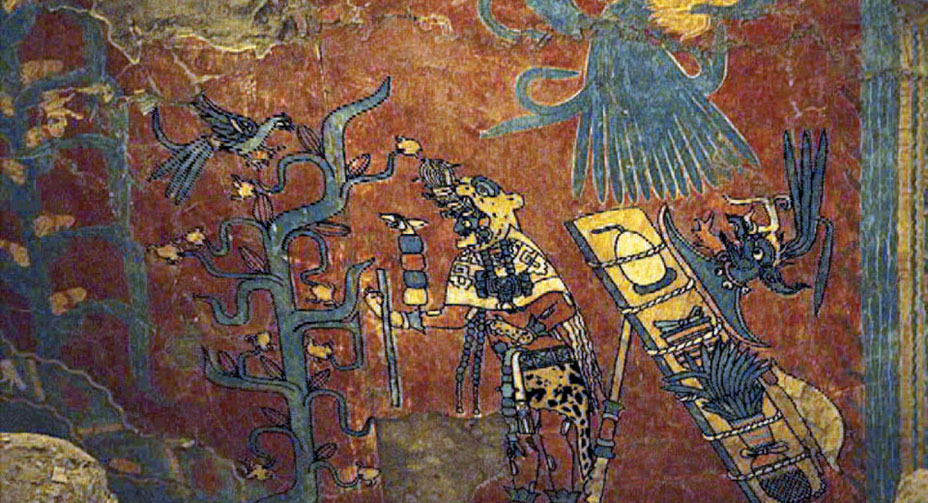 Cacaxtla Mural with Cacao Tree